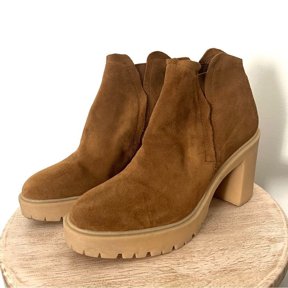Dolce Vita Waterproof Heeled Boots in Dark‎ Tan with Tan Soles Size 9 NWOB